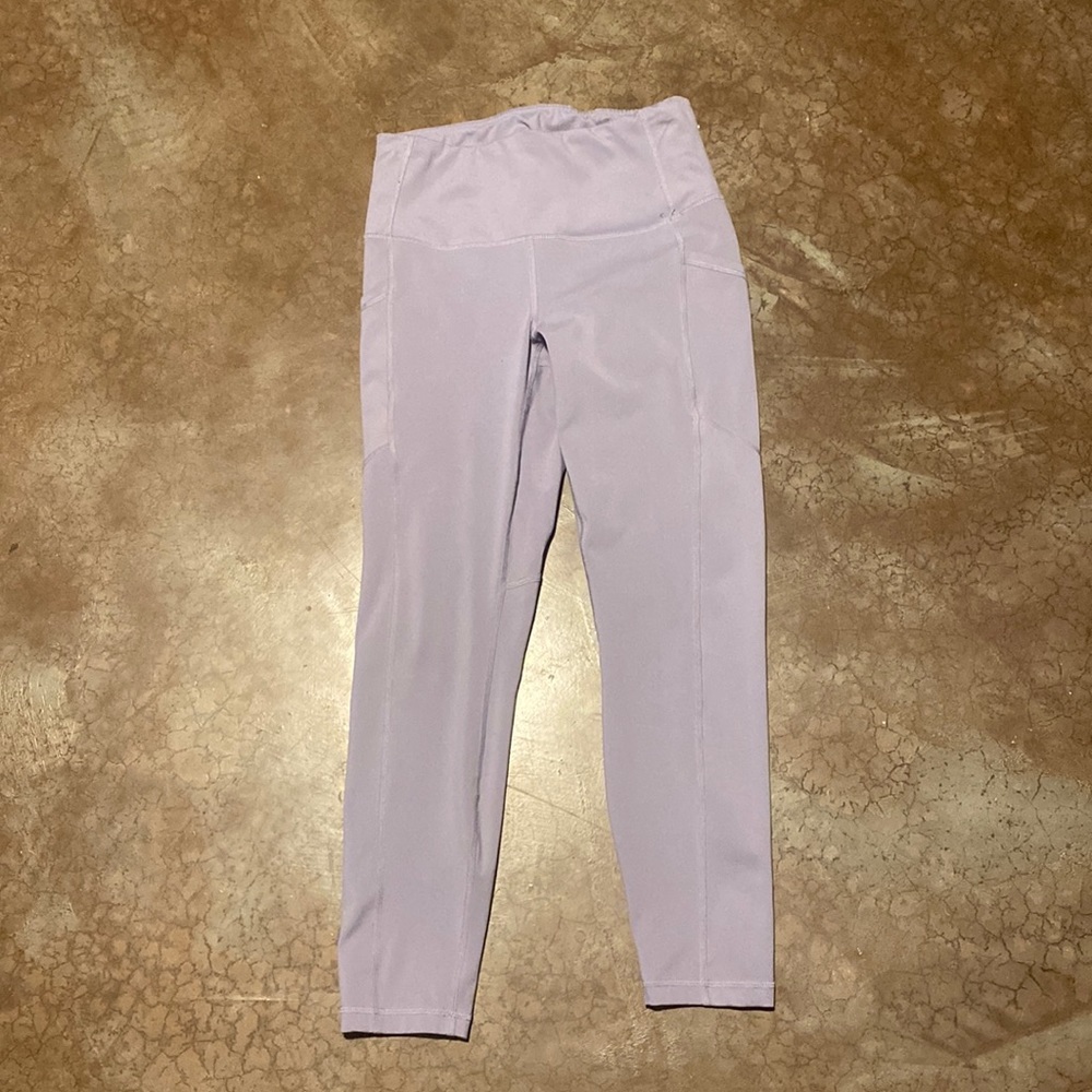lavender leggings with side pockets